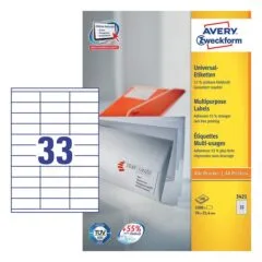 AVERY Zweckform Etiketten 3421 weiß 70,0 x 25,4 mm