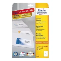 AVERY Zweckform Etiketten 6119 weiß 210,0 x 297,0 mm