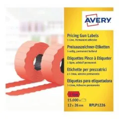 AVERY Zweckform Preisetiketten leuchtrot permanent 26,0 x 12,0 mm, 10 Rollen