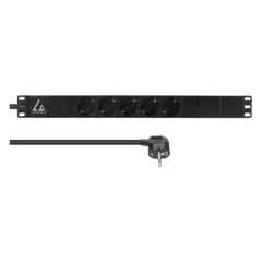 19 Rack Mount Power Strip 1U 10A with 5 X Schuko Type Rack Module (LVR-3MSCH-LIC-SCH5)