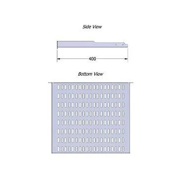1U 19inchD=400mm Rack Mount SHELF WHITE — image 2