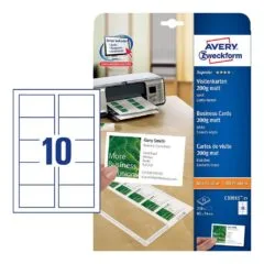AVERY Zweckform Visitenkarten C32011-25 matt weiß 200 g/qm, 250 St.