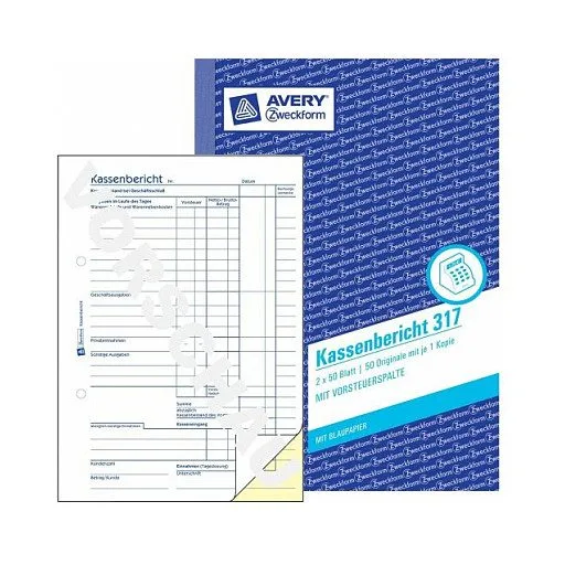 AVERY Zweckform Kassenbericht Formularbuch 317, 1 St. — image 1
