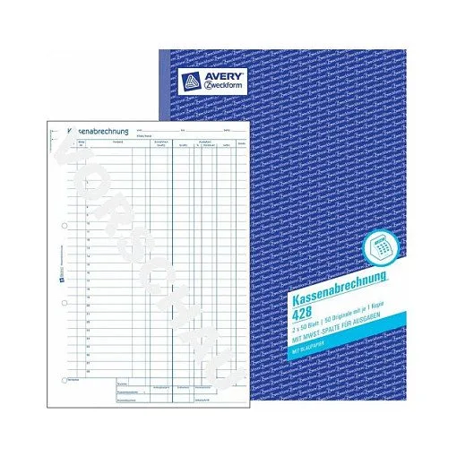 AVERY Zweckform Kassenabrechnung Formularbuch 428, 1 St. — image 1