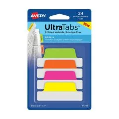 AVERY Zweckform UltraTabs Schmal Haftmarker farbsortiert 24 Blatt