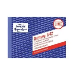 AVERY Zweckform Quittung für Kleinunternehmer (ohne MwSt.-Ausweis) Formularbuch 1742, 1 St.