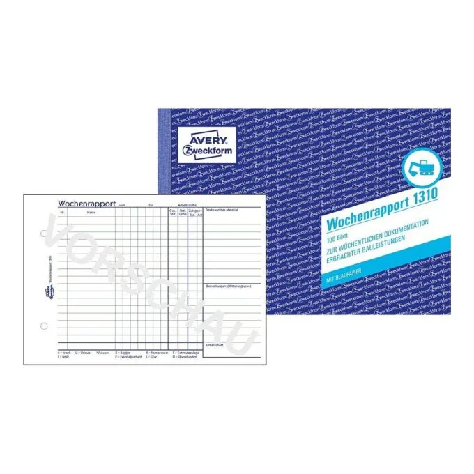 AVERY Zweckform Wochenrapport Formularbuch 1310, 1 St. — image 2