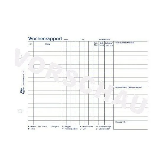 AVERY Zweckform Wochenrapport Formularbuch 1310, 1 St. — image 3