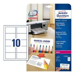 AVERY Zweckform Visitenkarten C32026-25 satiniert weiß 270 g/qm, 250 St.