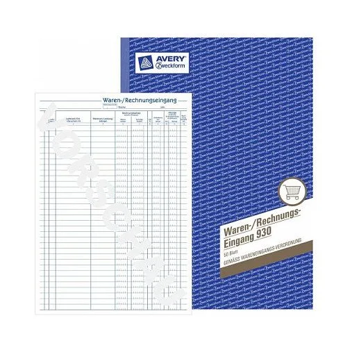 AVERY Zweckform Waren-/Rechnungs-Eingangsbuch Formularbuch 930, 1 St. — image 1