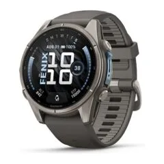 Garmin fenix 9 43mm Kieselgrau/Titan Silikon Armband