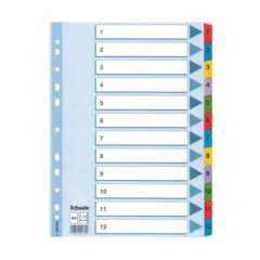 Esselte Ordnerregister Vollformat 1-12 farbig