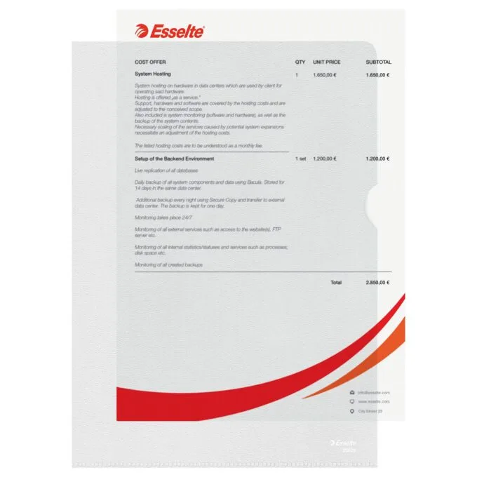 Esselte Sichthüllen DIN A4 genarbt 0.12 mm — image 1