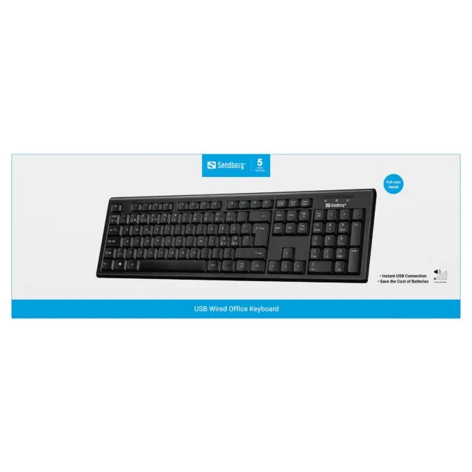 SANDBERG USB Wired Office Keyboard Nord schwarz — image 2