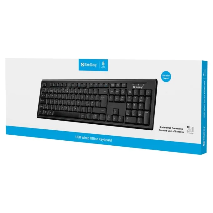 SANDBERG USB Wired Office Keyboard Nord schwarz — image 3