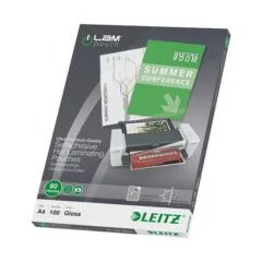 iLAM Laminierfolie A4 80Mic Folienstrke 80, 100 Stck, kleb