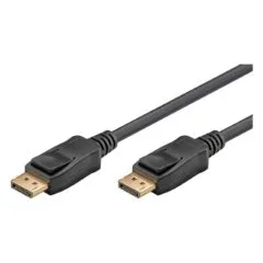 Goobay Essential Kabel DisplayPort Stecker > DisplayPort Stecker, 8K / 144Hz (schwarz, 1 Meter, 54 Gbit/s, DisplayPort 2.0 / 2.1)