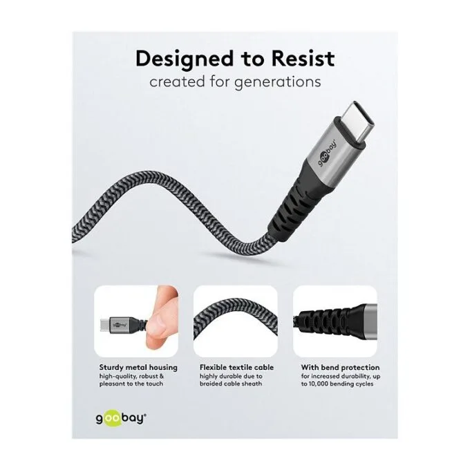 goobay 2in1 USB-Kabel 2m silber, spacegrau — image 5
