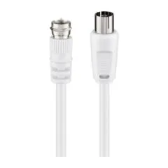 Goobay LNB-Stecker - RF-Buchse, 1,5 m (wei, 1,5 Meter)