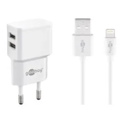Goobay Apple Lightning Dual Ladeset 2,4 A (wei)