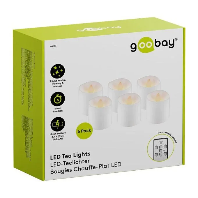 LED-Teelichter, 4,3cm, weiß — image 2