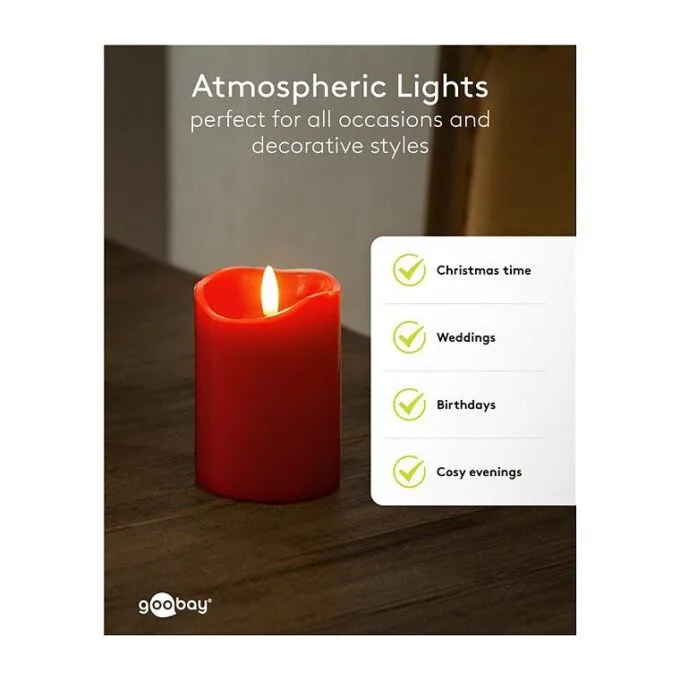 LED-Wachskerzen, 10cm, rot — image 6
