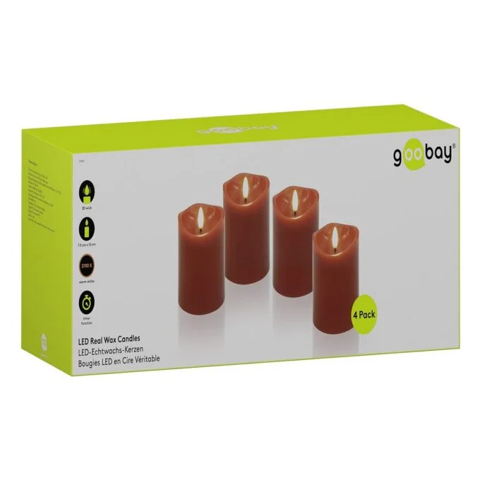 LED-Wachskerzen, 10cm, rot — image 10