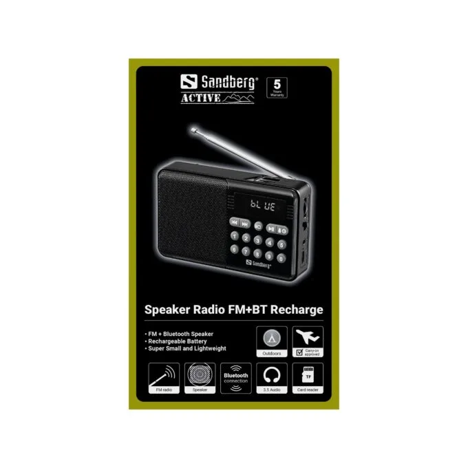 SANDBERG Speaker Radio FM+BT Recharge — image 4
