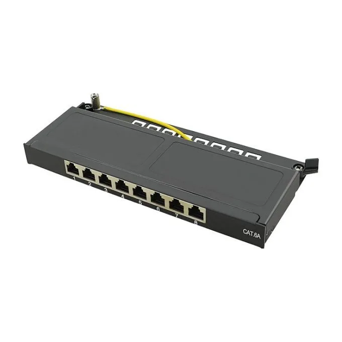 Patchpannel Desktop 8 Port Cat6A STP black 0.5 HE LogiLink — image 1