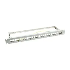 Patchpannel Keystone 24 Port 1 HE shielded. grey LogiLink