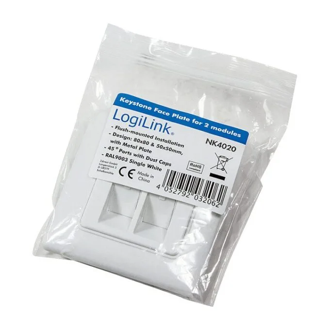 Keystone Dose Unterputz 2 modules. signal white LogiLink — image 4
