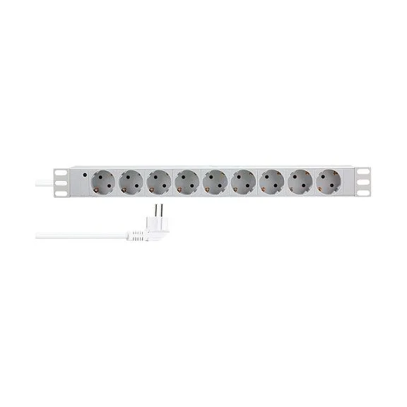 9er Steckdosenleiste 19" PDU LogiLink Hellgrau — image 1