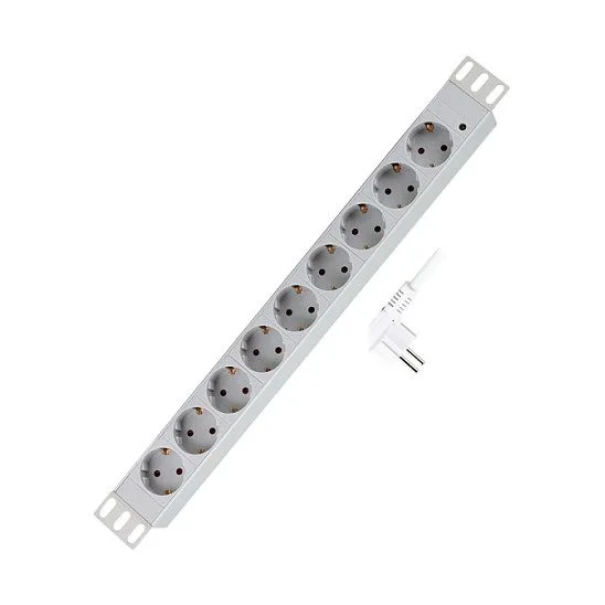 9er Steckdosenleiste 19" PDU LogiLink Hellgrau — image 2