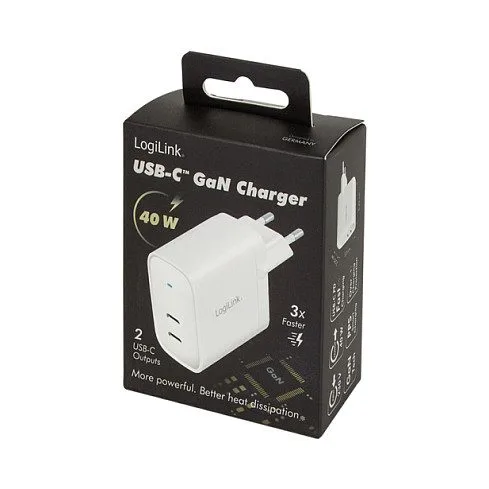 Charger LogiLink 2xUSB-C 40 W White — image 8