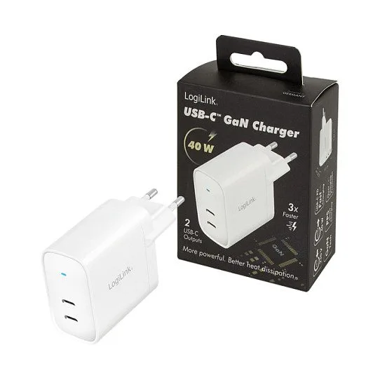 Charger LogiLink 2xUSB-C 40 W White — image 9