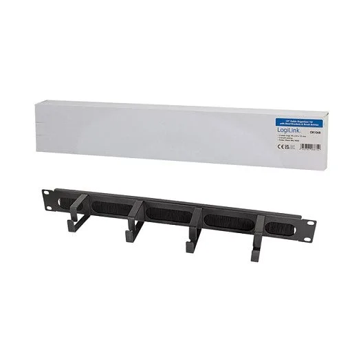 Kabelführungspanel 19" 1HE mit 4 Stahlbügel Black LogiLink — image 8