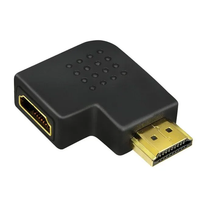 HDMI Adapter HDMI>HDMI St/Bu 90° flach gewinkelt — image 1