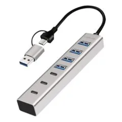 Logilink USB 3.0 Hub, 7-port, 4x USB-A 3x USB-C, aluminum housing
