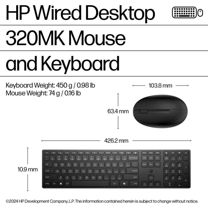 HP Wired 320MK Mouse and Keyboard (UK) — image 3