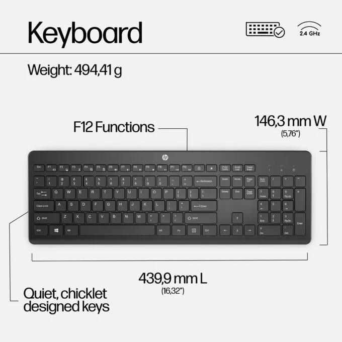 HP 230 Wireless Mouse and Keyboard Combo - French - Maus - 1.600 dpi — image 7