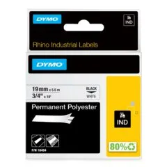 DYMO Rhino Band Polyes. 19mmx5.5m schwarz->weiß