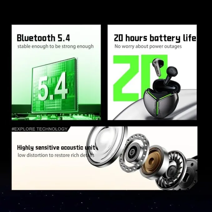 Transformers TWS Earphones, Low Latency,  TF-T30 Grey — image 7