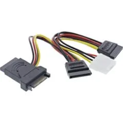 29682 SATA POWER CBL ST/BU TO 2xSATA + 5.25" PLUGS INLINE