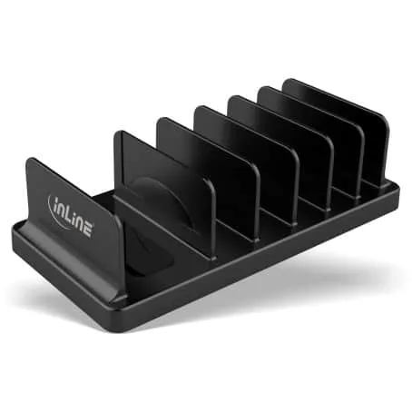 55461S MULTI-PURPOSE STAND W/SIX COMPARTMENTS FOR DESK/SHELF BLACK INLINE — image 1