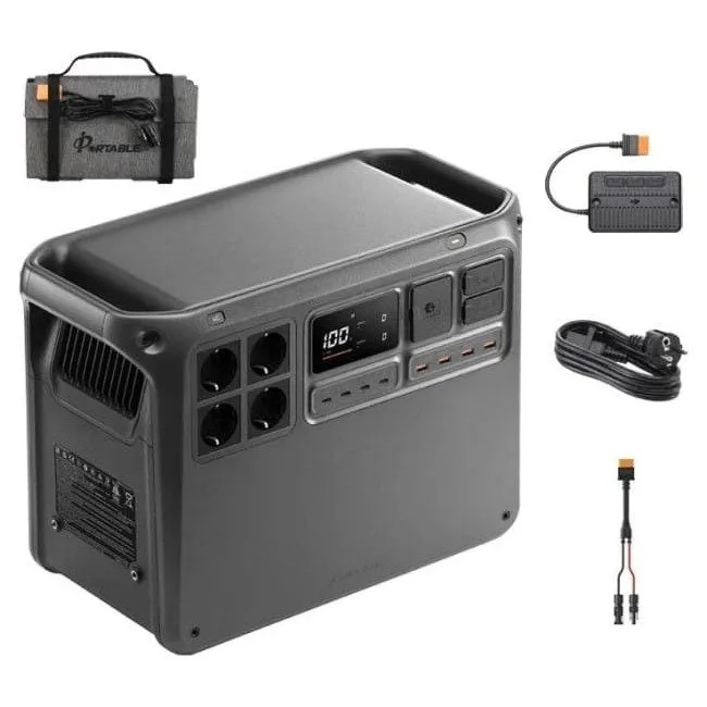 DJI Power 2000 + panel solarny 100W + adapter MPPT + kabel MC4 — image 1