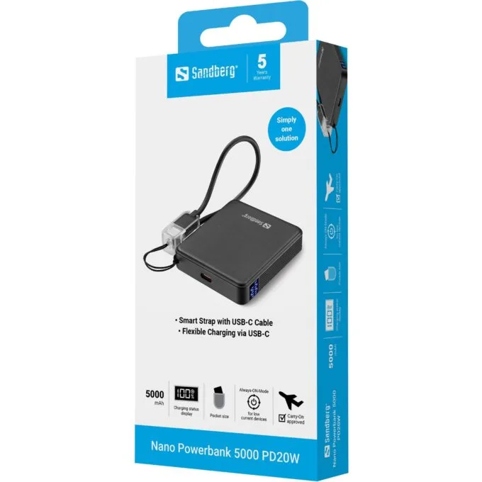 SANDBERG Nano Powerbank 5000 PD20W — image 6