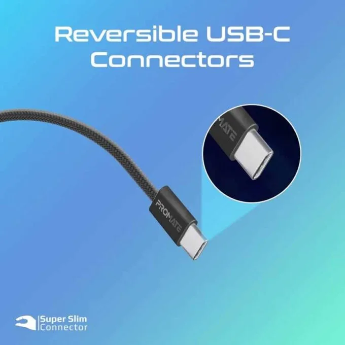 ECOLINE-CC120.BLACK 1.2m CABLE USB-C 60W DATA SYNC & CHARGE PROMATE — image 6