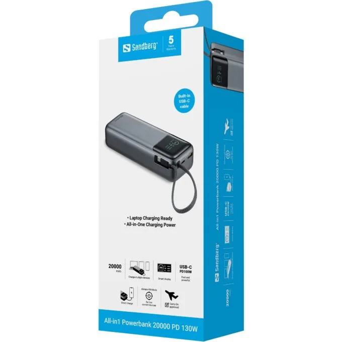 SANDBERG All-in1 Powerbank 20000 PD130W — image 7