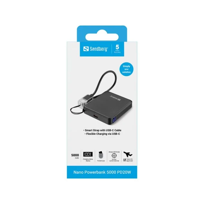 SANDBERG Nano Powerbank 5000 PD20W — image 5