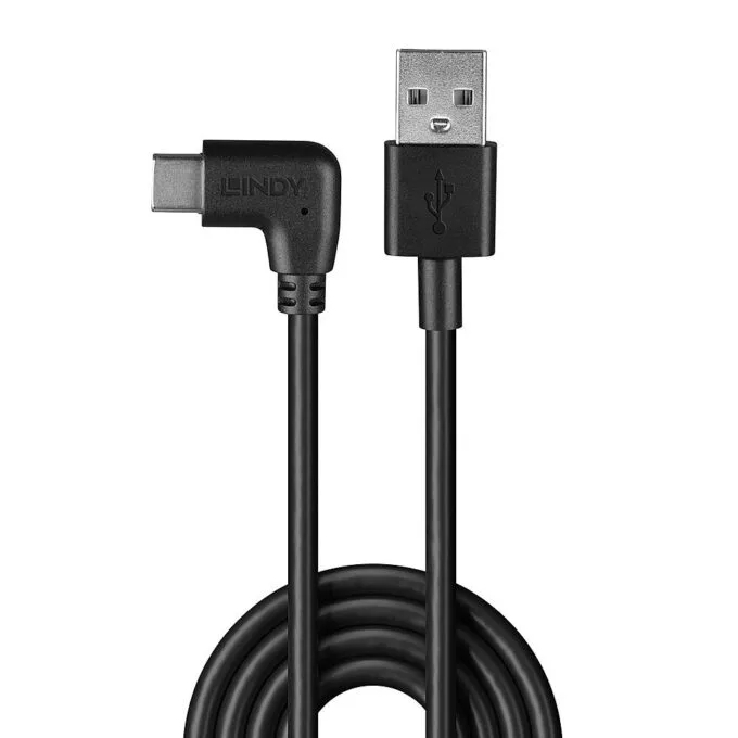 LINDY USB 2.0 Typ A an C Kabel, 90° gewinkelt 0,5m — image 2